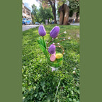 Арт великденска декорация в елегантна чаша - лила