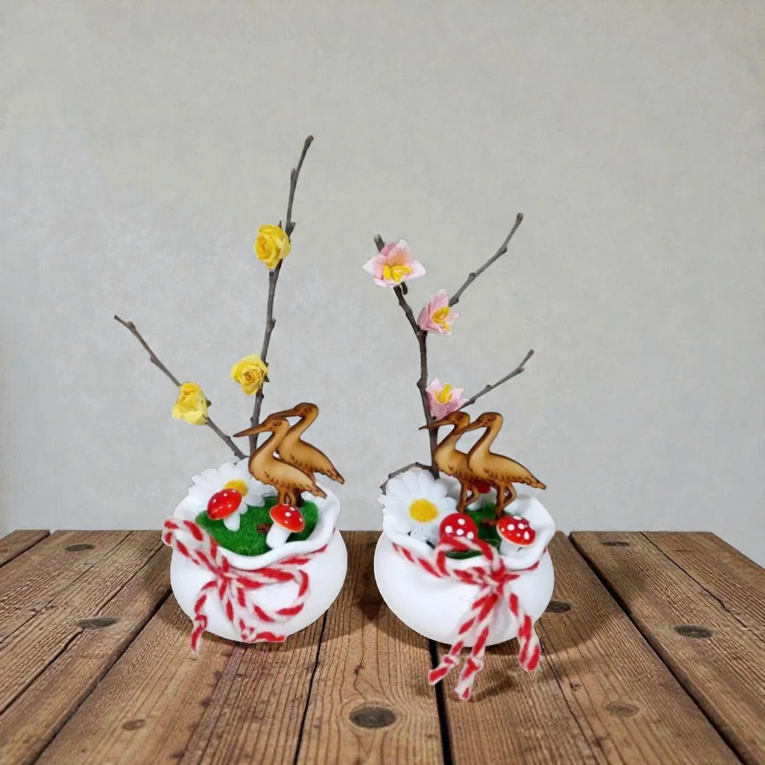 Арт декорация - подарък за Баба Марта - гърне