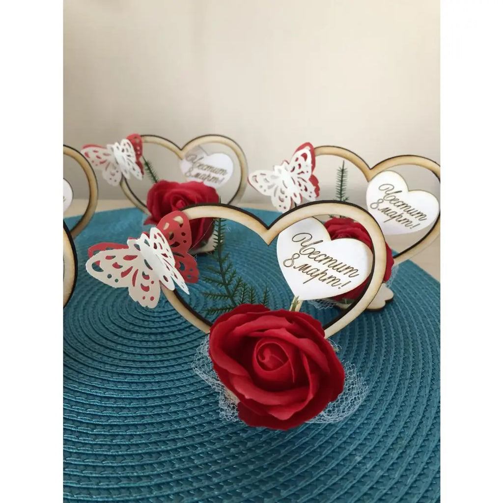 Сърце с ароматна сапунена роза-2