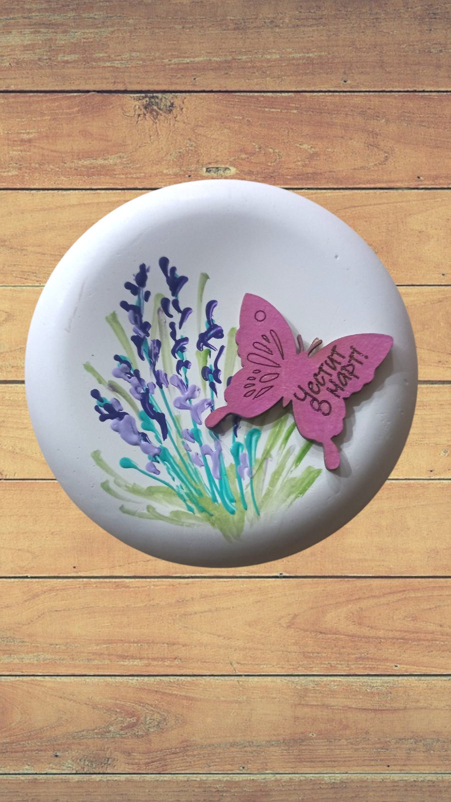 Подарък за 8-ми март, ръчно-рисуван керамичен магнит