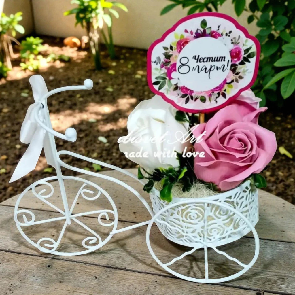 Колело с 3 сапунени ароматни рози