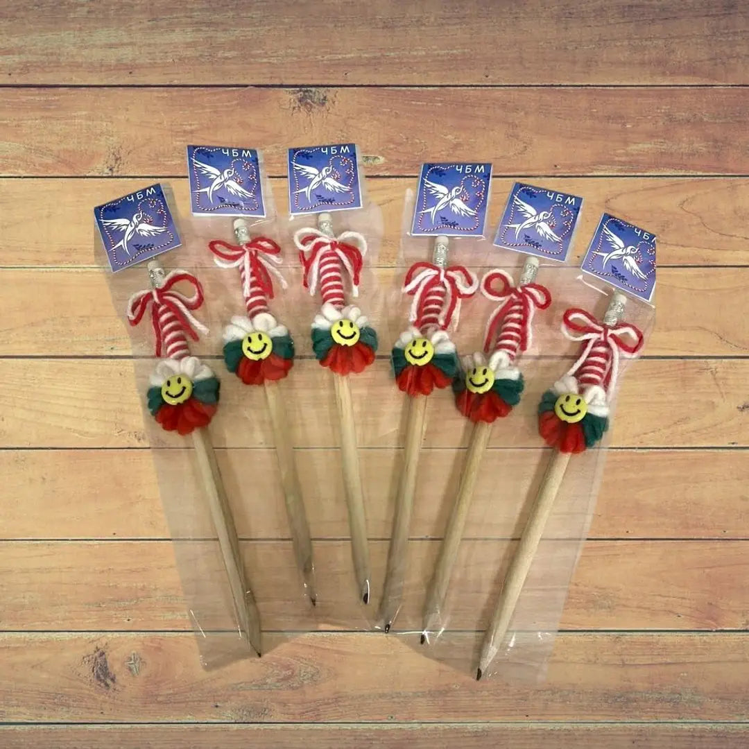 Ръчно изработени арт мартеници - Молив с усмивка