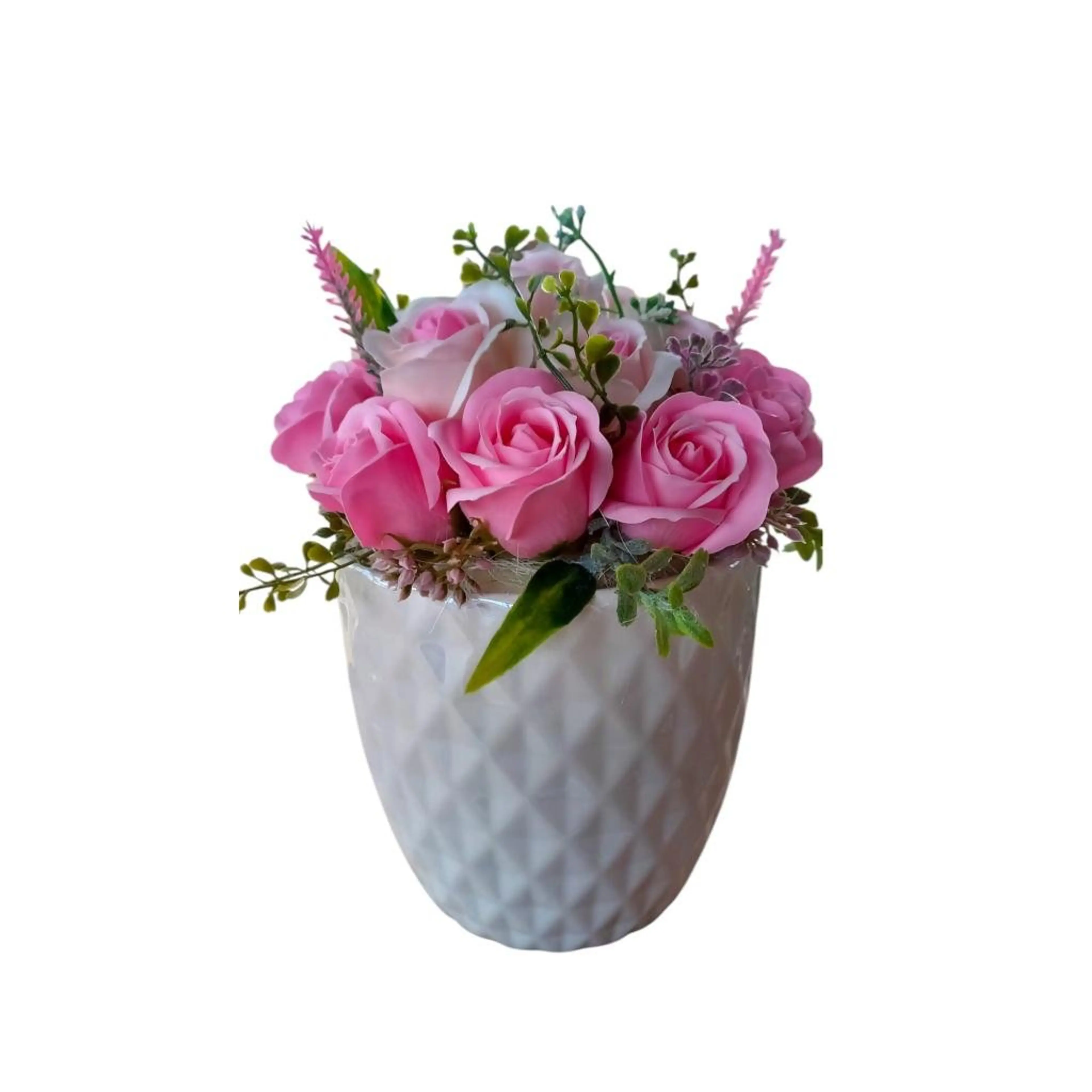 15 ароматни сапунени рози в кашпа