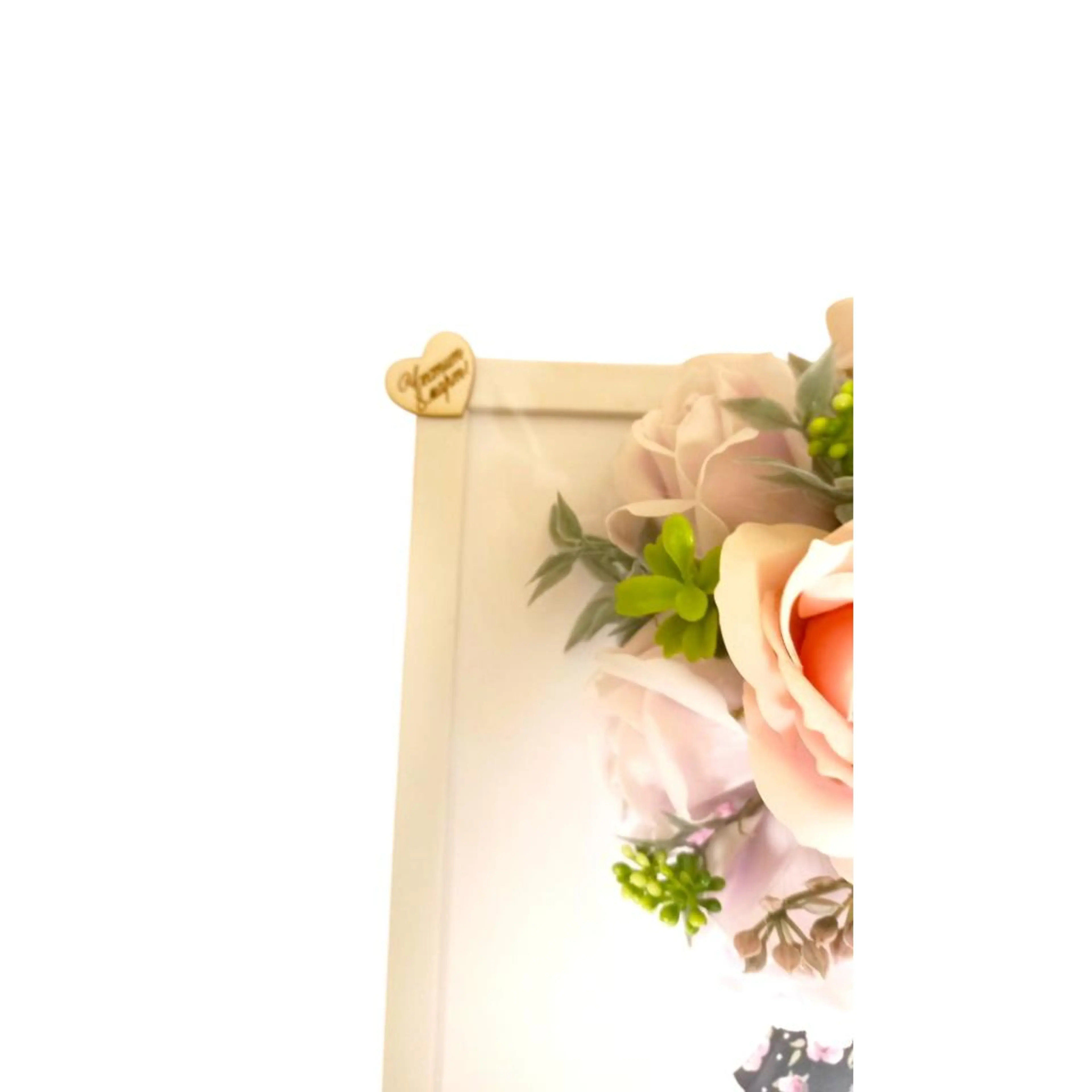 3D арт картина 8ми март - с ароматни сапунени рози-Момиче и сърца