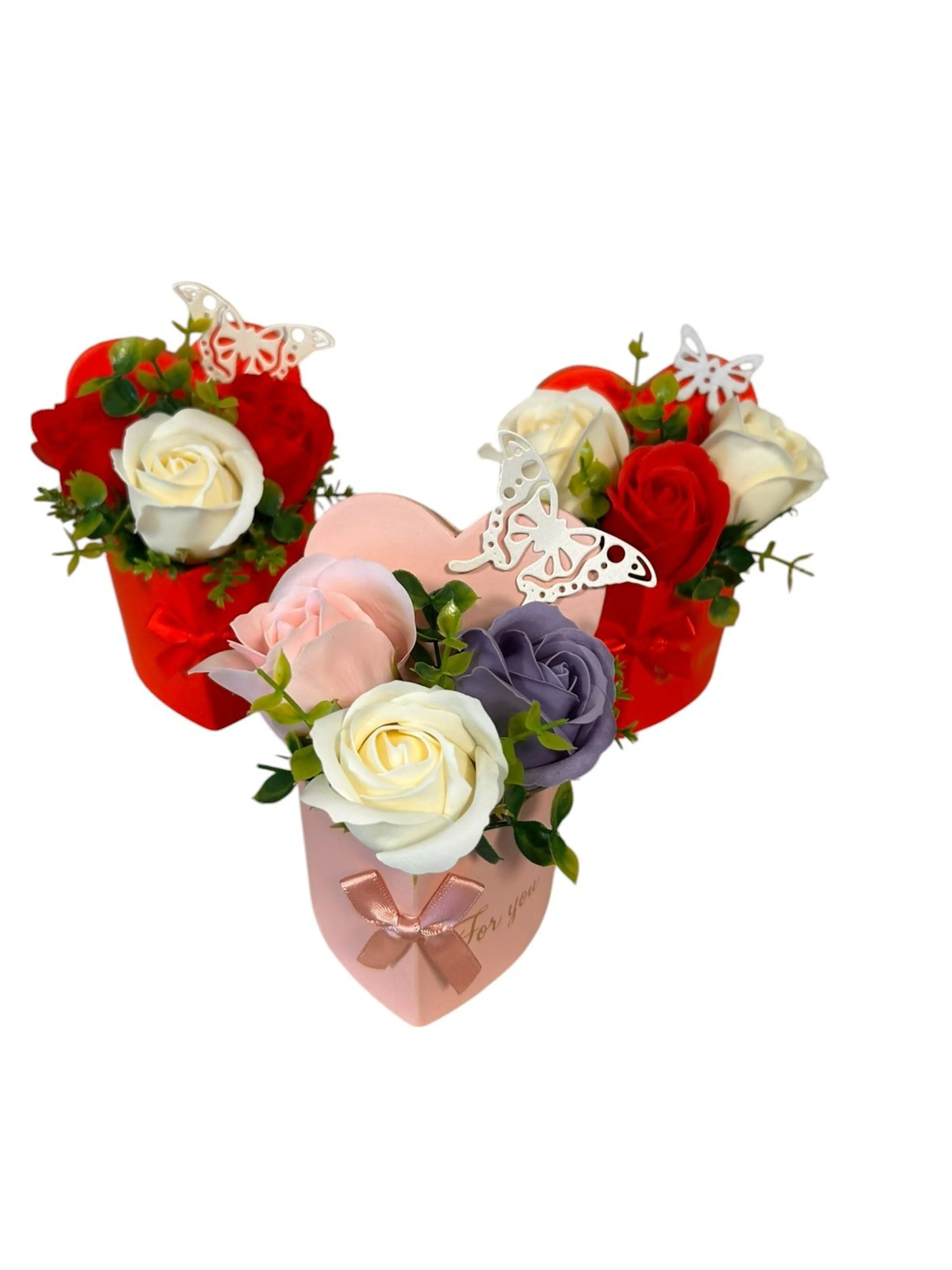 ароматни сапунени рози в кашпа сърце