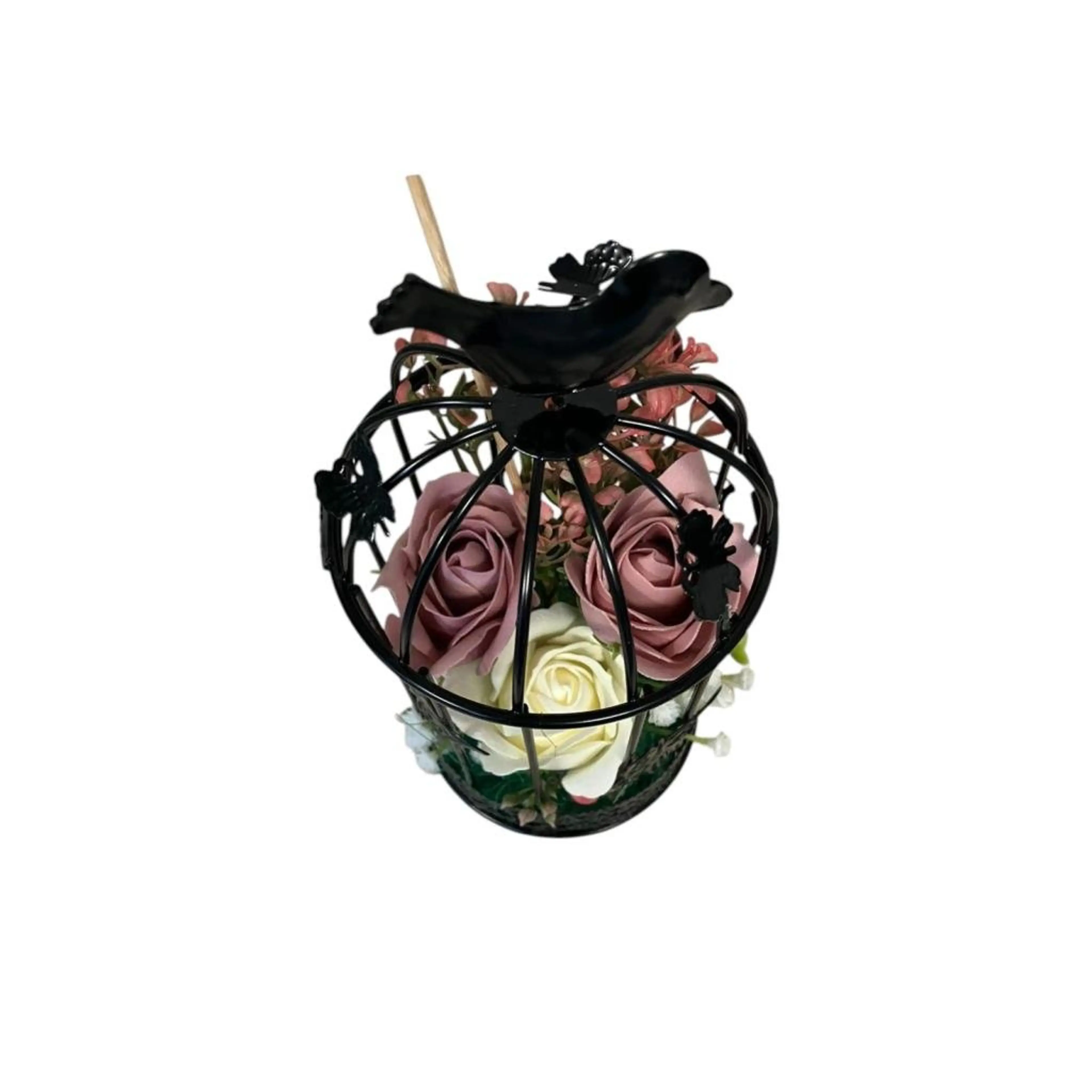 Арт-декорация с вечни ароматни сапунени рози - с пиче и клетка