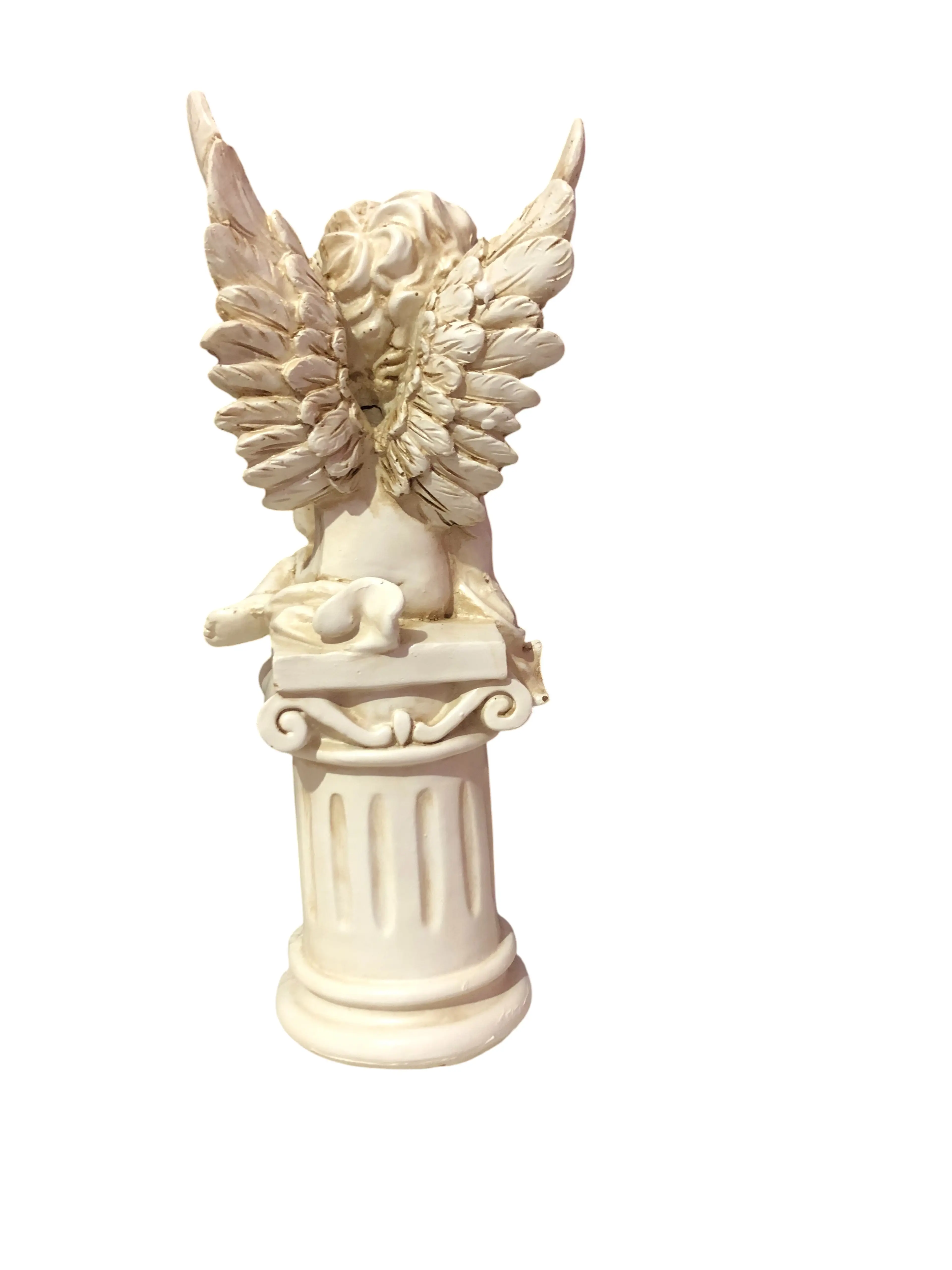 Градинска фигура от полирезин/полисмола - Ангел на колона