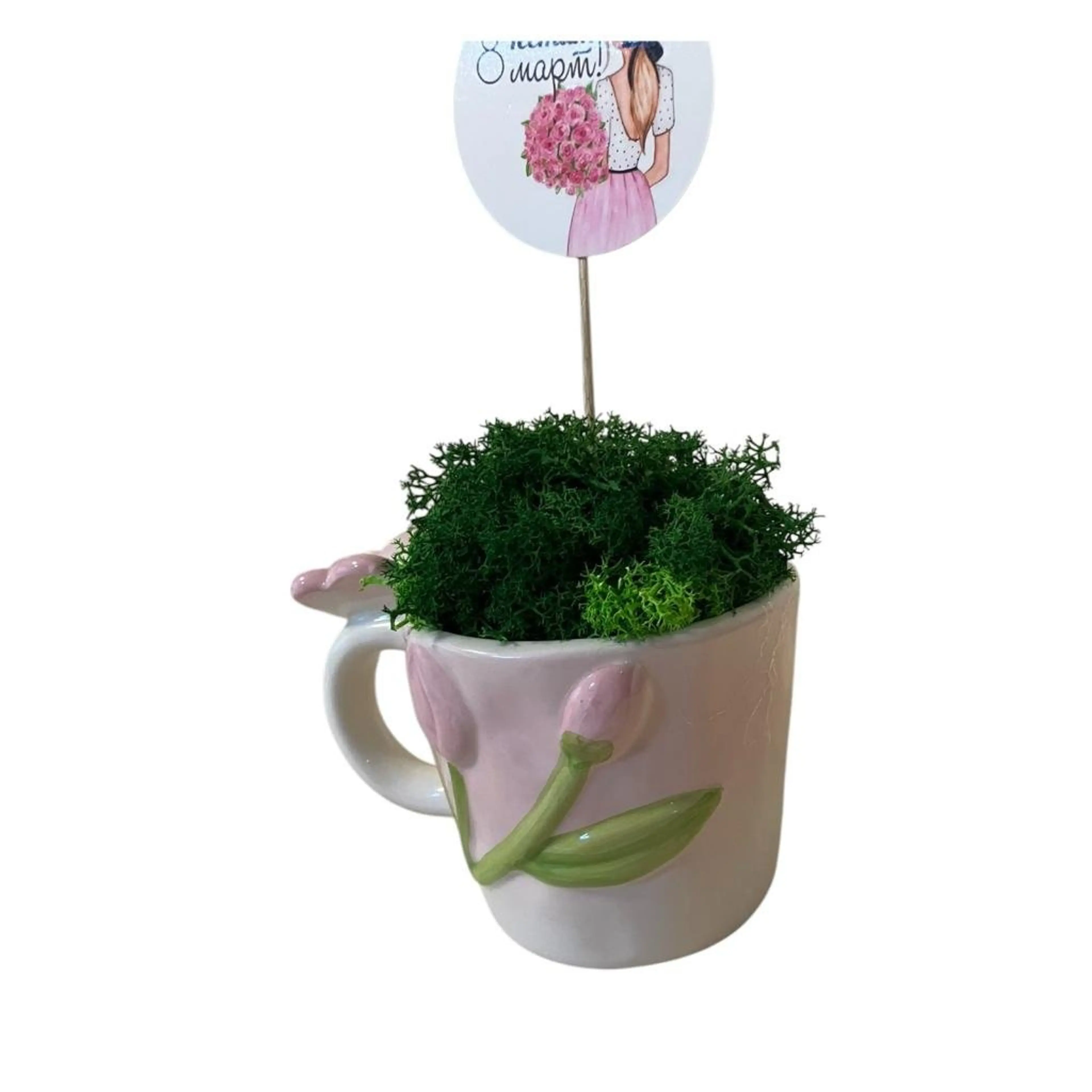 керамична чаша със скандинавски мъх