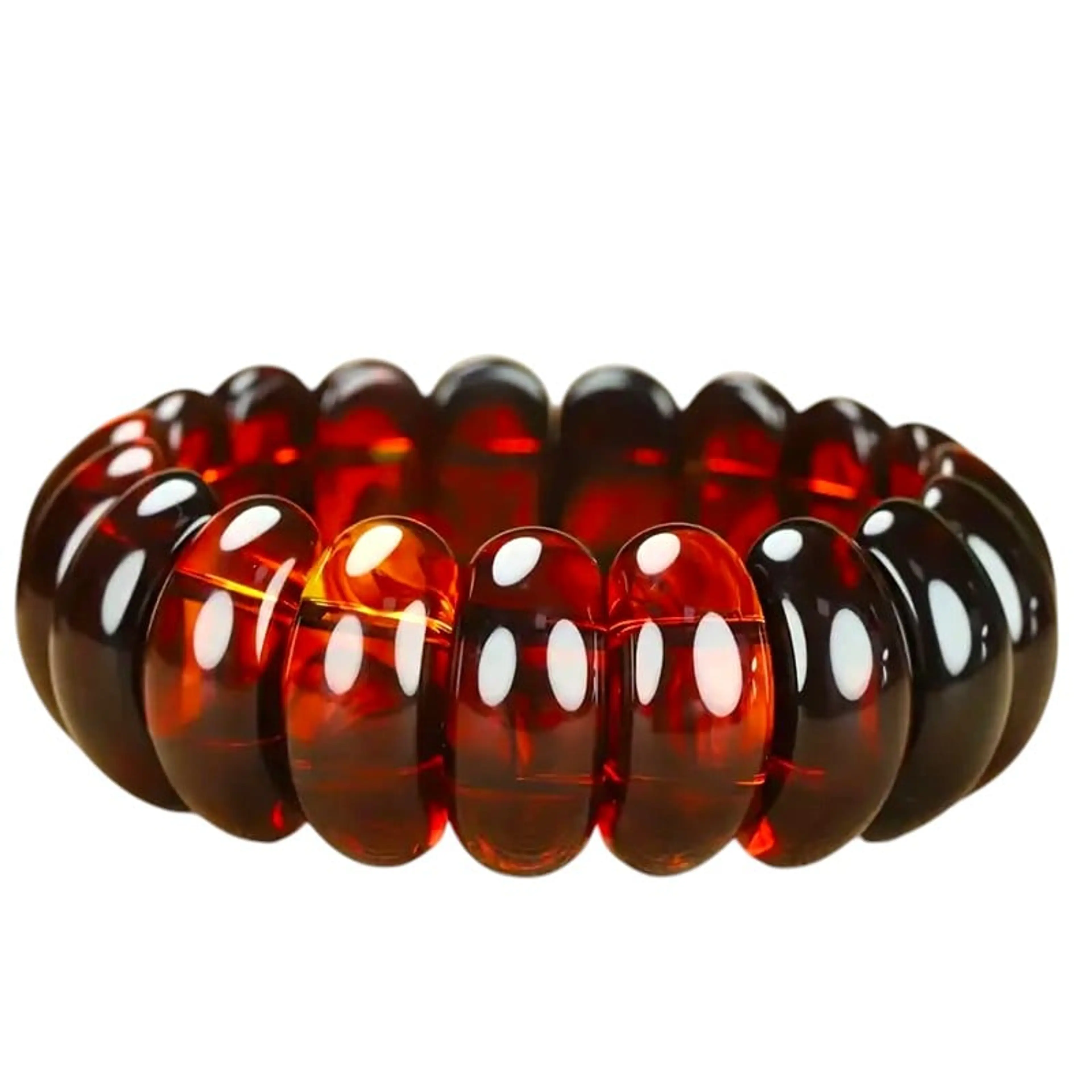 Масивна гривна от естесвени балтийски кехлибар-черешов цвят