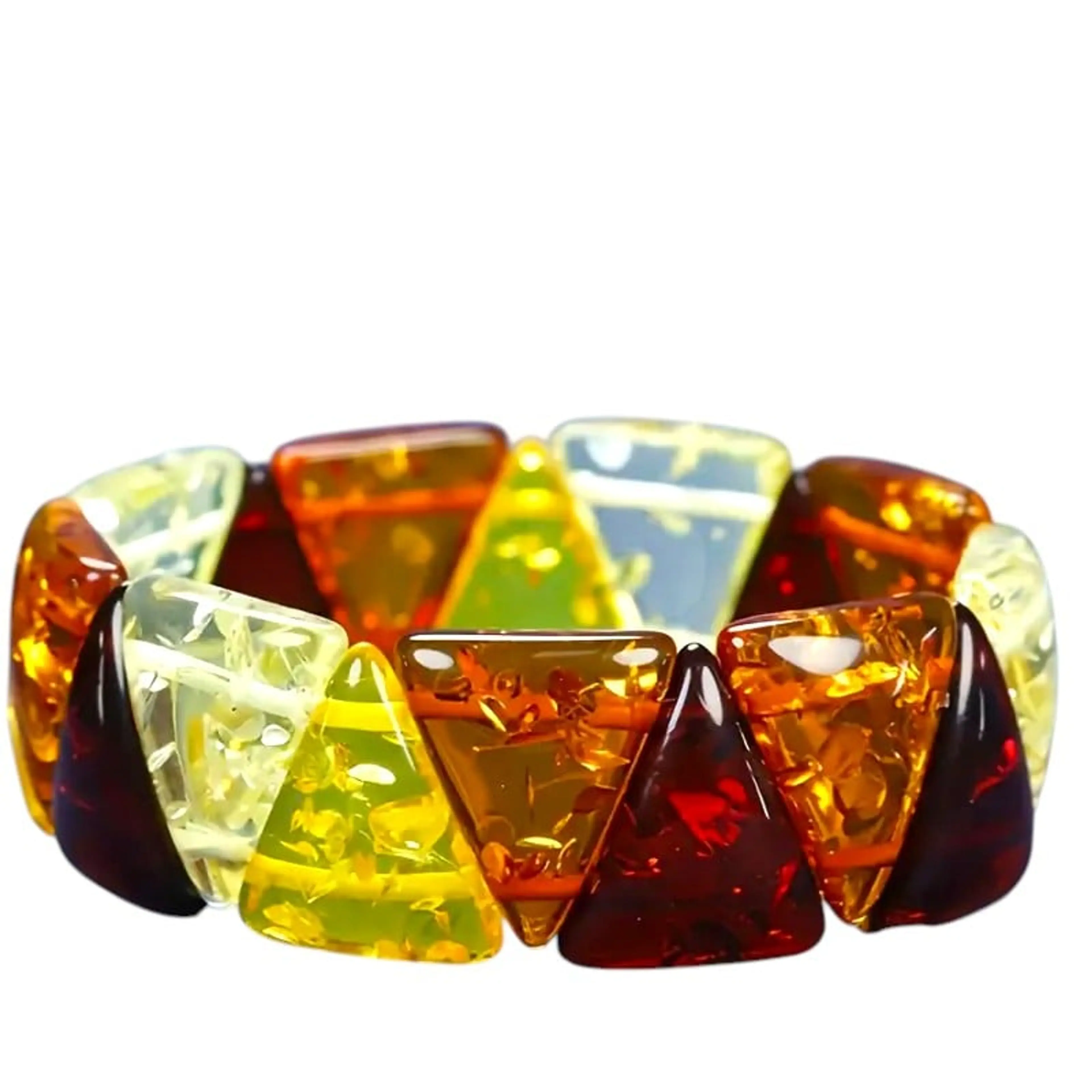 Масивна гривна от естесвен балтийски кехлибар-триъгълници