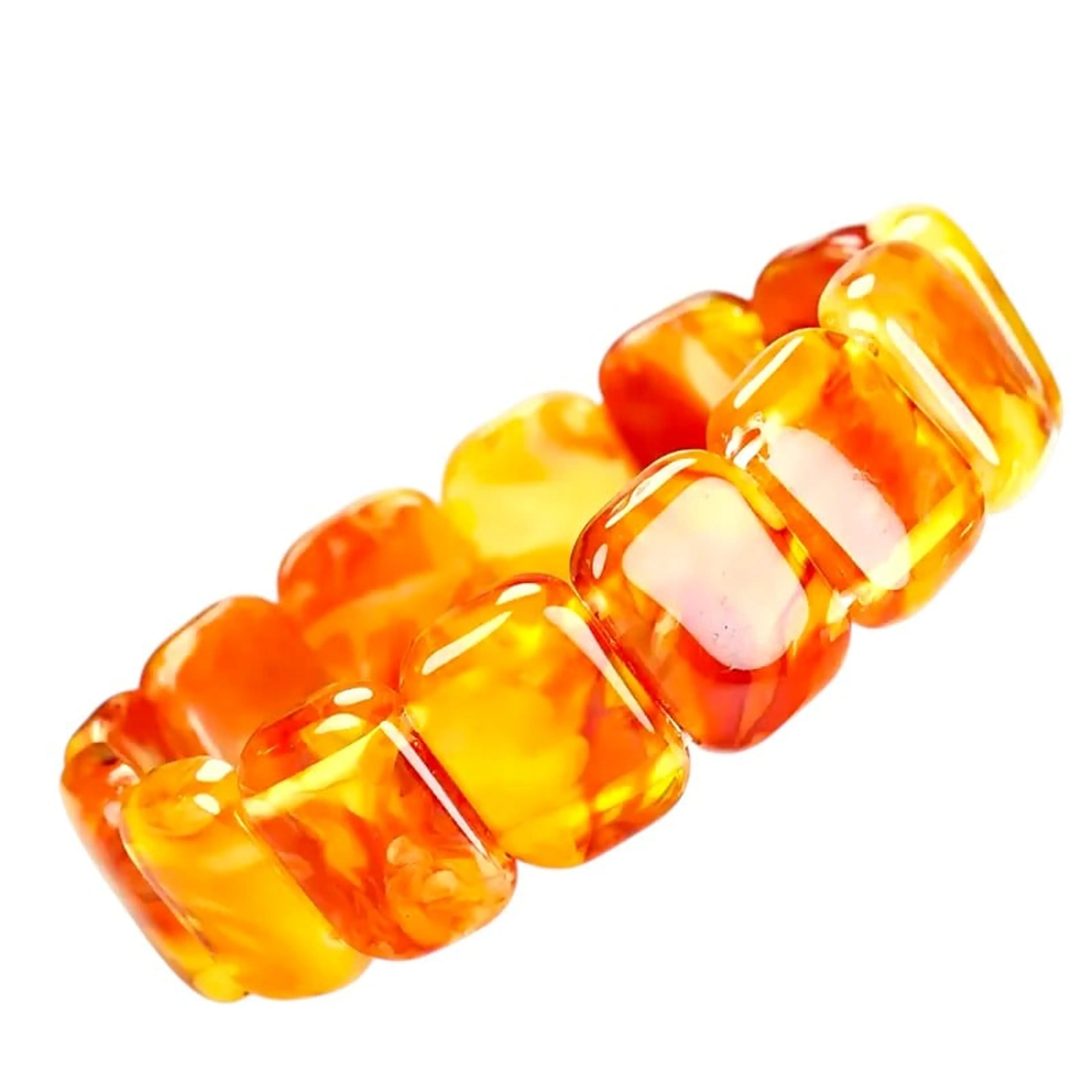 Масивна гривна жълт естествен Кехлибар