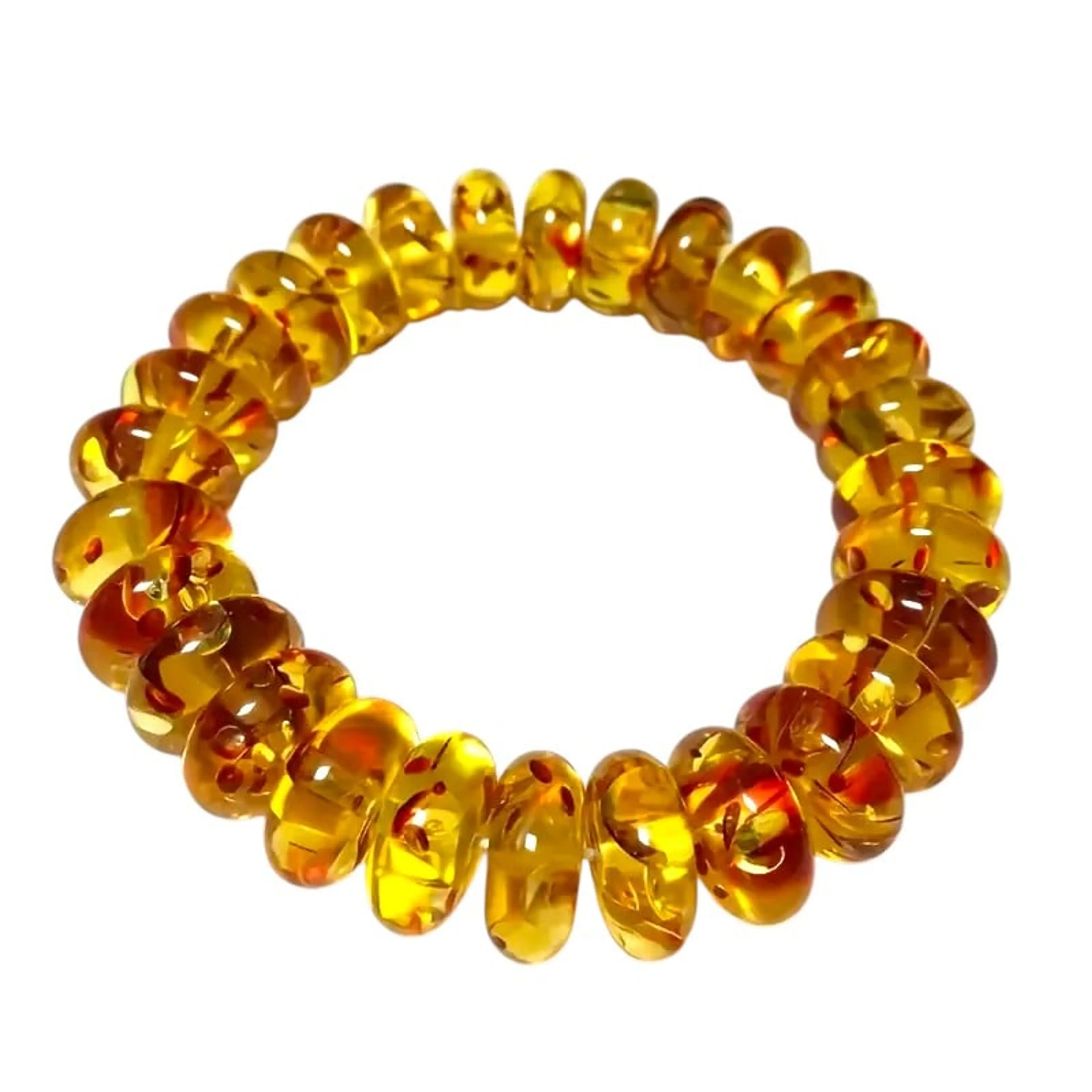 Масивна гривна жълт естествен Кехлибар -елипсовиден