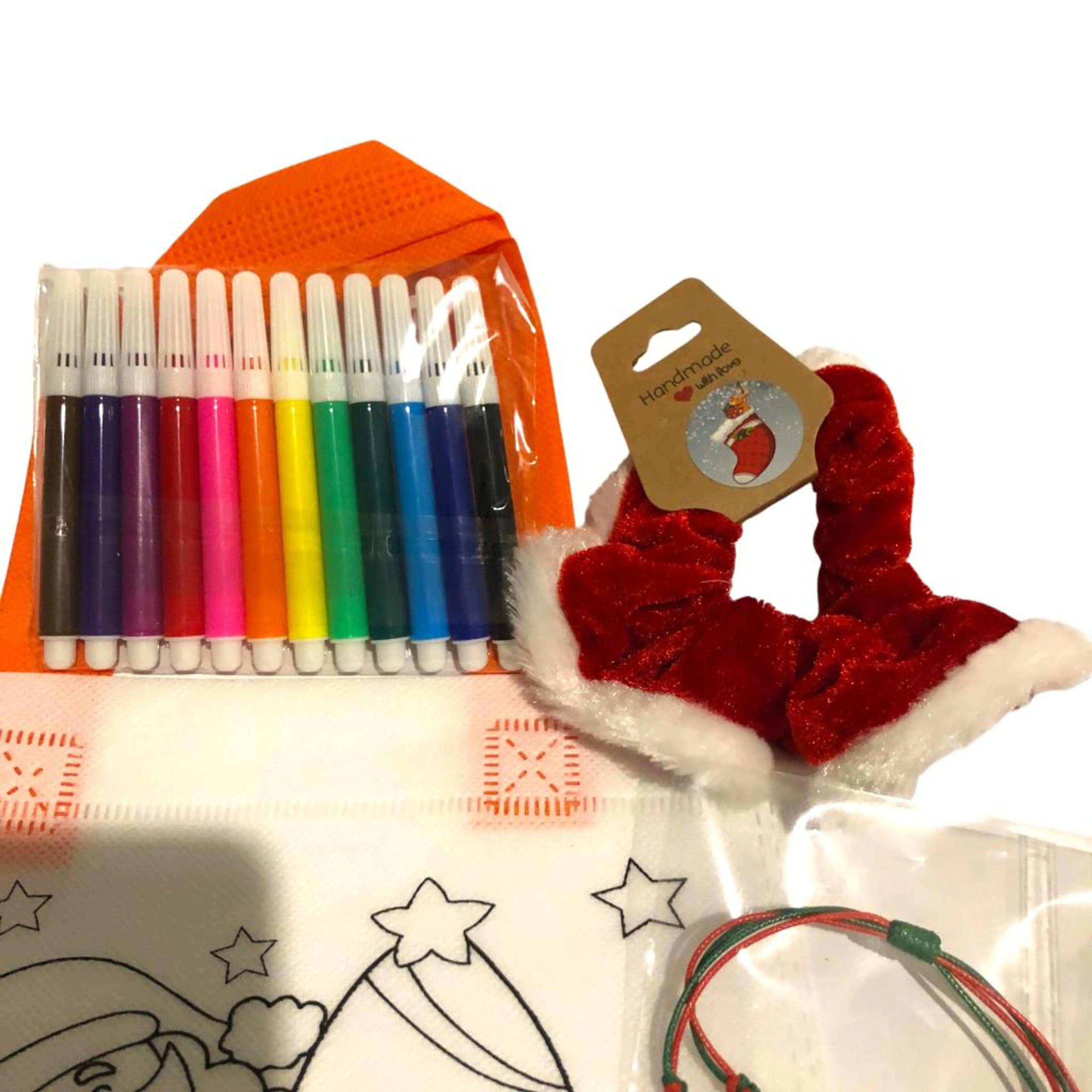 Креативен коледен детски комплект за оцветяване- Торбичка и джуджета