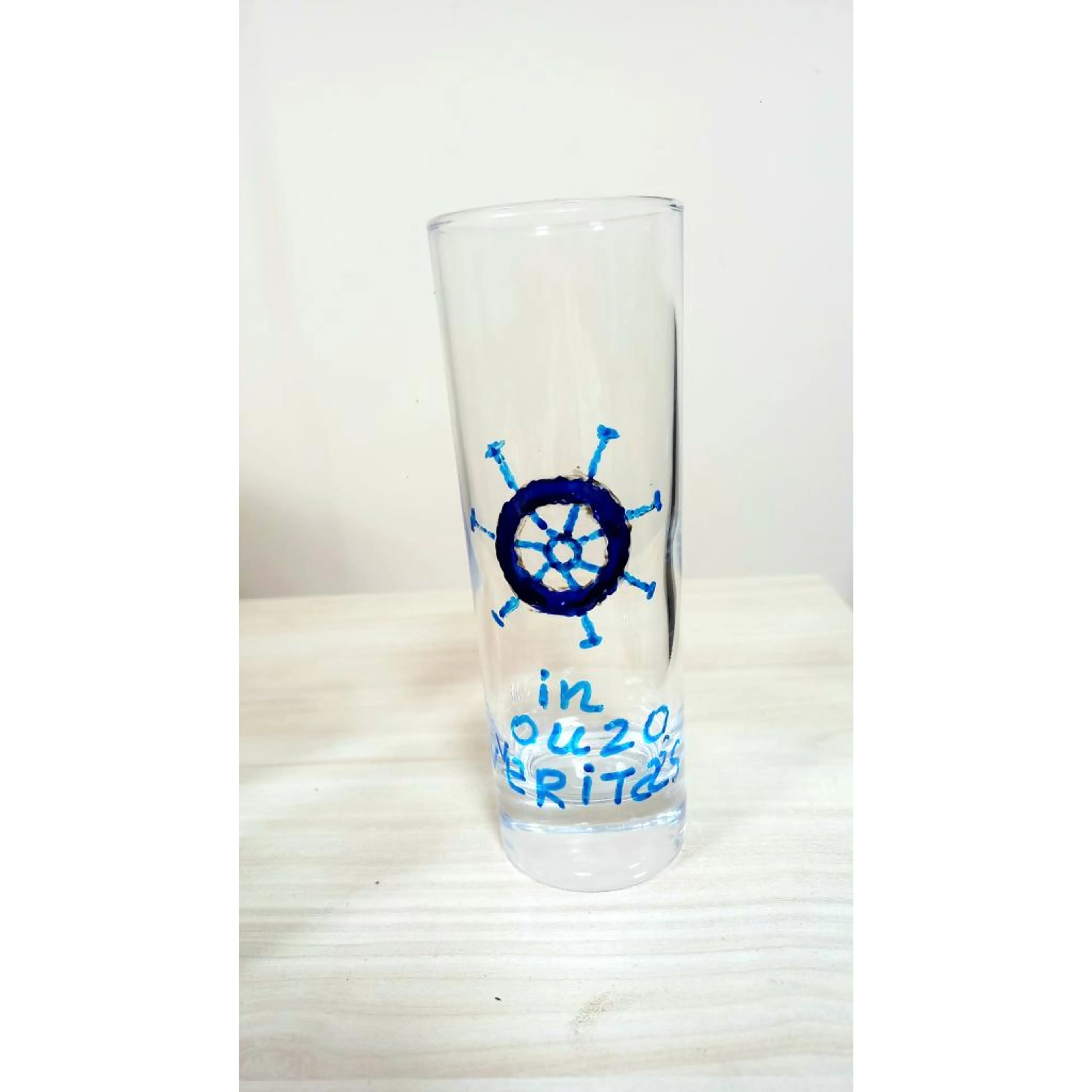 ръчно рисувани чаши за Узо- In ouzo veritaz