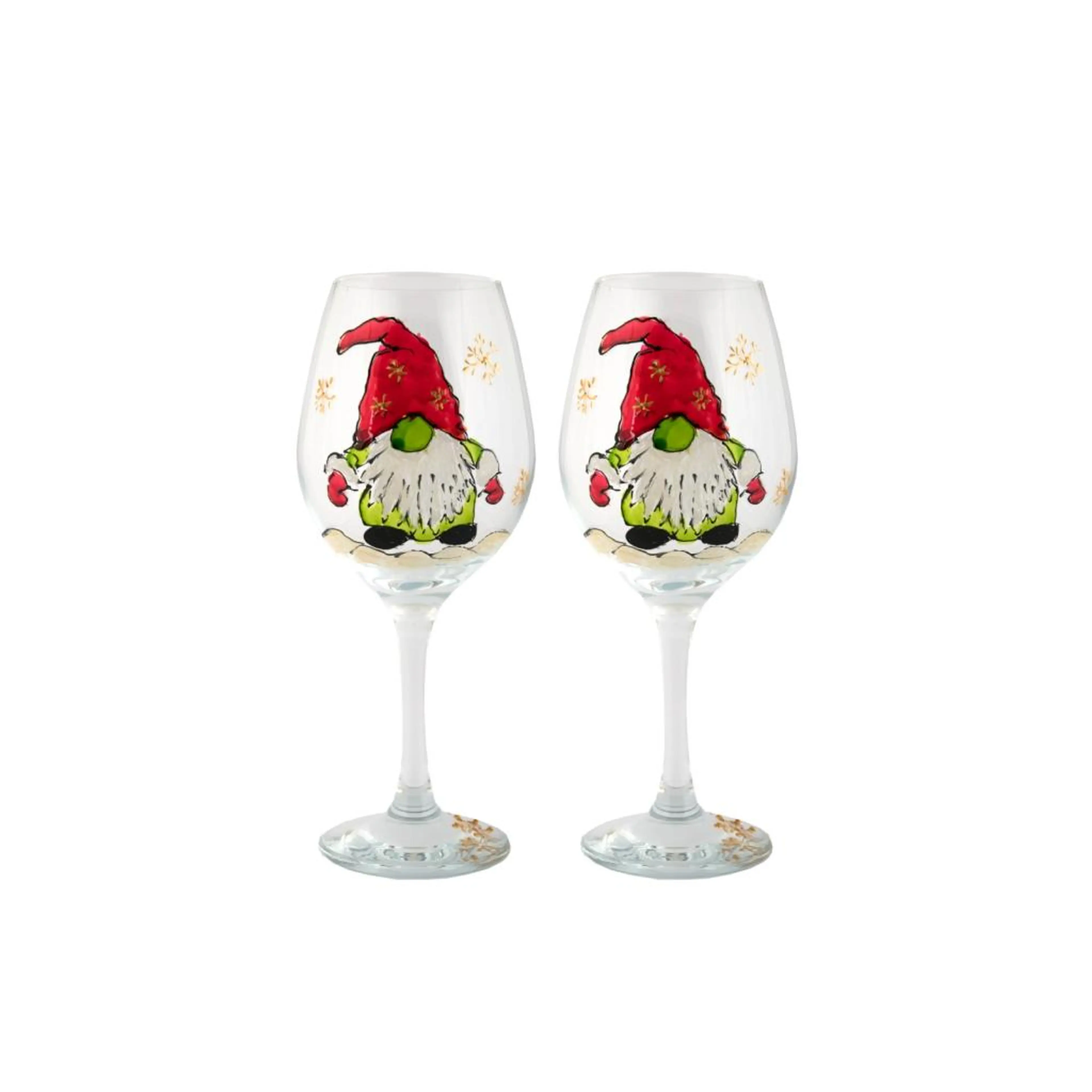 Ръчно рисувани чаши 330 мл Весели джуджета комплект от 2